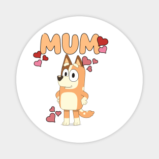 Bluey Mum, Bluey Family, Retro Chilli Heeler, Mum Bluey Birthday Party Magnet